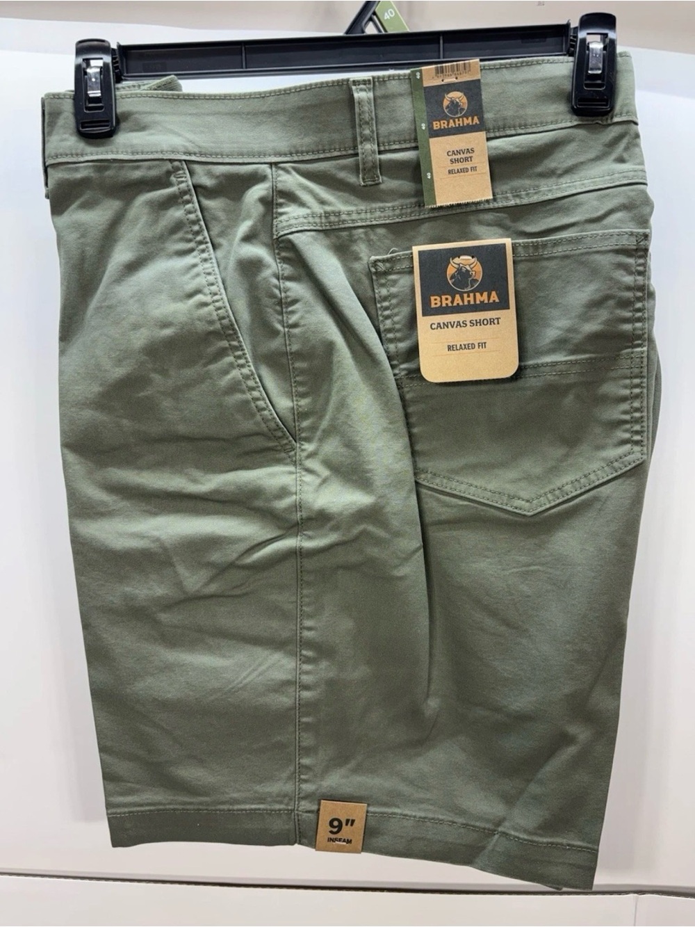 Brahma Men's Relaxed Canvas Shorts in Olive